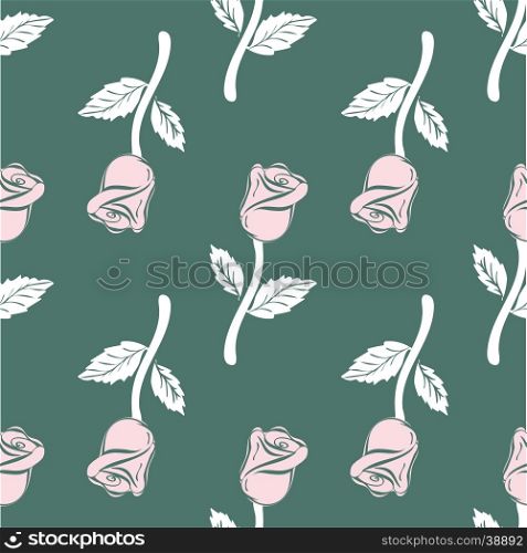 Vintage Seamless pattern roses. . Vintage Seamless pattern roses. Vector illustration floral background.
