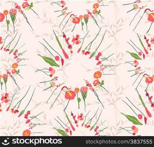 vintage seamless pattern with abstract flowers Floral background