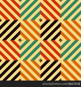 Vintage seamless pattern with rhombus and diagonal lines. Retro geometric background. Vector illustration.. Vintage seamless pattern with rhombus and diagonal lines. Retro geometric background