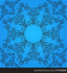 Vintage seamless texture with a floral pattern with a blue background for the invitation, backgrounds, and your design