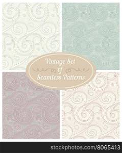 Vintage Set of Seamless Abstract Pattern. Vector Illustration.
