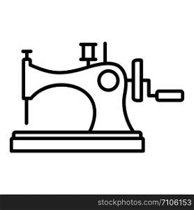 Vintage sew machine icon. Outline vintage sew machine vector icon for web design isolated on white background. Vintage sew machine icon, outline style