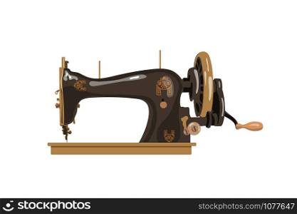 Vintage Sewing Machine vector illustration. Detailed image for logo, print, poster template, tailor shop. Vintage Sewing Machine vector illustration. Detailed image for logo, print,