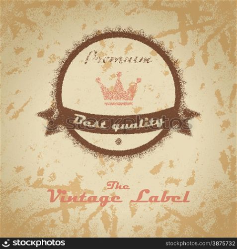 Vintage shopping heraldic label on faded paper
