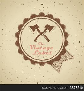 Vintage shopping heraldic label on faded paper