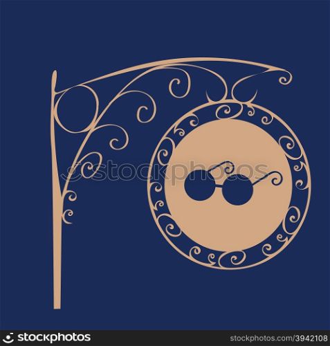 Vintage sign blind people. Sunglasses and means to view. Vintage sign blind people