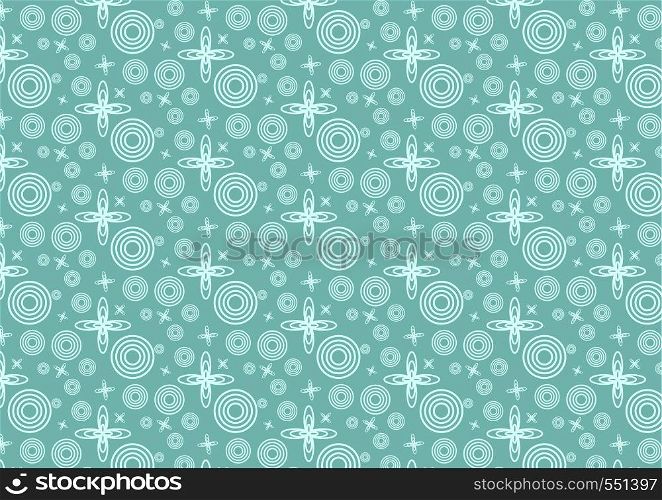Vintage star orbit and circle pattern in space. Circle and oval pattern classic and cute style for design.