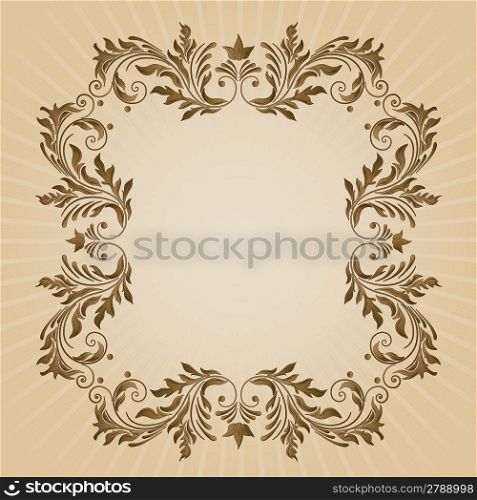 Vintage stylized floral frame