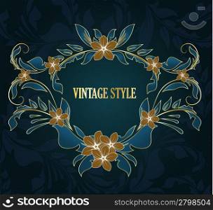 vintage stylized floral frame