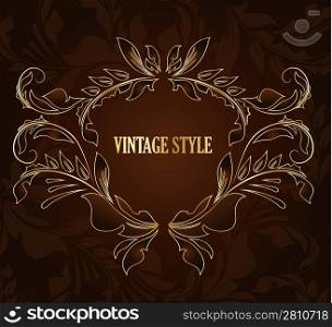 vintage stylized floral frame