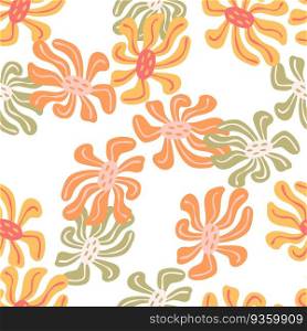 Vintage stylized flowers background. Decorative retro abstract bud flower seamless pattern. For fabric design, textile print, wrapping paper, cover. Vector illustration. Vintage stylized flowers background. Decorative retro abstract bud flower seamless pattern.