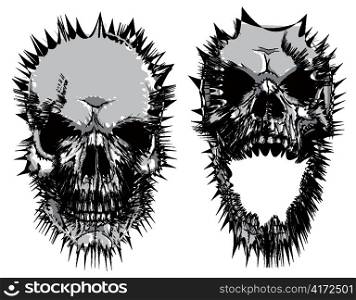 vintage stylized skulls vector illustration
