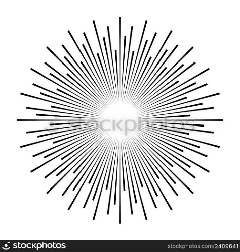 Vintage sun rays monochrome, star burst design element starburst stock illustration