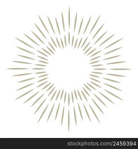 Vintage sunburst emblem. Retro heat wave logo isolated on white background. Vintage sunburst emblem. Retro heat wave logo