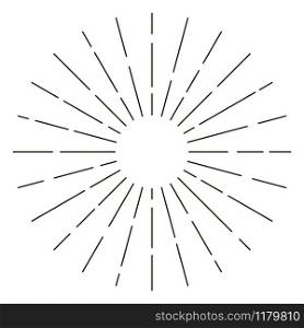 Vintage sunburst in lines shape isolated on white background. Vintage sunburst in lines shape isolated on white