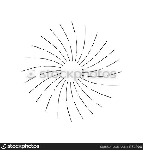 Vintage sunburst in lines shape vector illustration. Vintage sunburst in lines shape vector