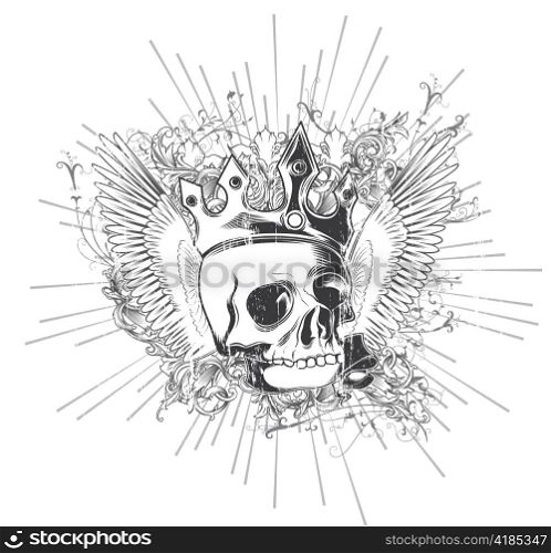 vintage t-shirt design with skull
