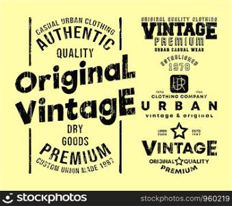 Vintage t-shirt print stamp for t shirts applique, tee badge, label, clothing tag, jeans, and casual wear. Vector illustration.. Vintage t-shirt print stamp for t shirts applique, tee badge, label, clothing tag, jeans, and casual wear. Vector illustration