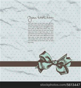 Vintage template background with crushed paper and ribbon &#xA;&#xA;