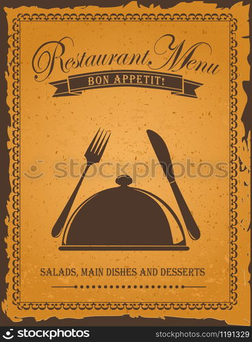 Vintage template for restaurant menu, book covers or posters.