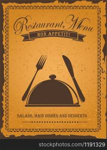 Vintage template for restaurant menu, book covers or posters.