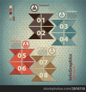 Vintage template infographics in the form triangles
