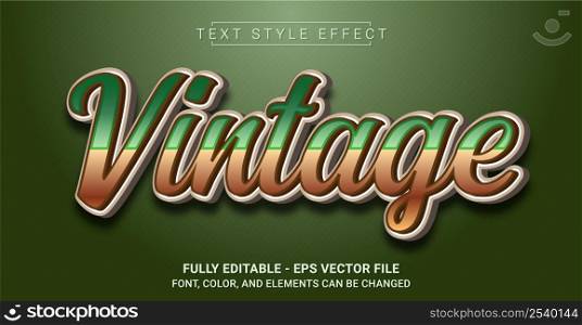 Vintage Text Style Effect. Editable Graphic Text Template.