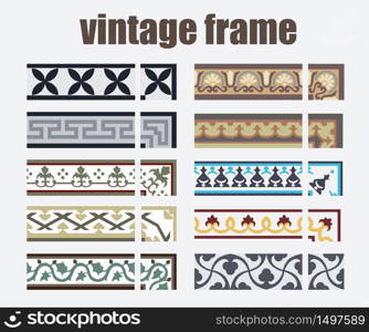 vintage tiles patterns antique seamless design in Vector illustration