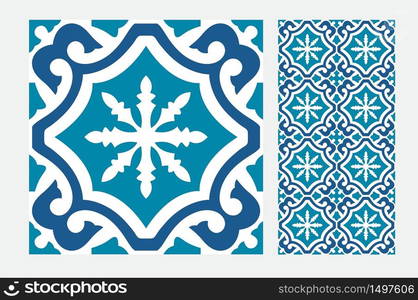 vintage tiles patterns antique seamless design in Vector illustration