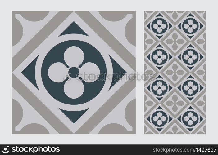 vintage tiles patterns antique seamless design in Vector illustration