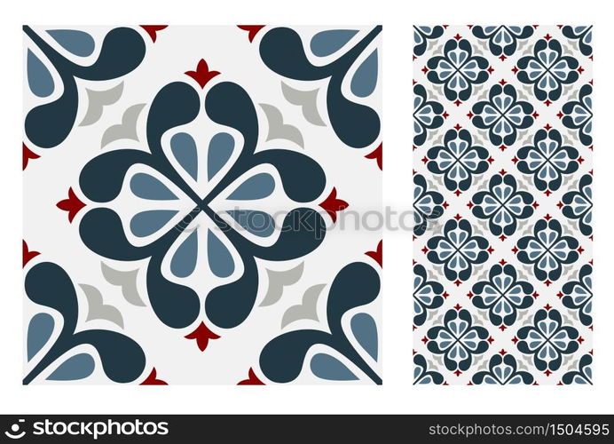 vintage tiles patterns antique seamless design in Vector illustration