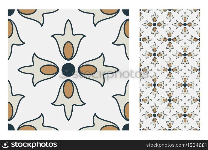 vintage tiles patterns antique seamless design in Vector illustration
