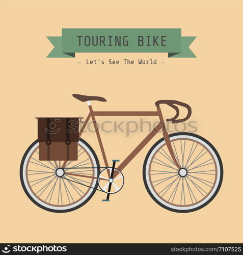 vintage touring bicycle, pastel style