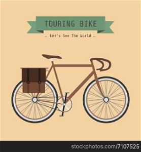 vintage touring bicycle, pastel style