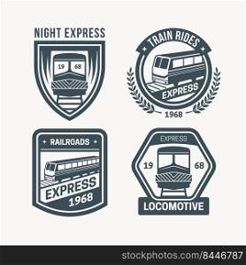 vintage train logo collection