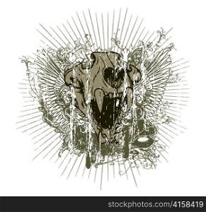vintage tshirt design with skull