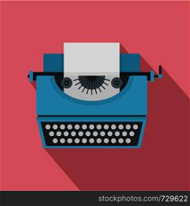 Vintage typewriter icon. Flat illustration of vintage typewriter vector icon for web design. Vintage typewriter icon, flat style