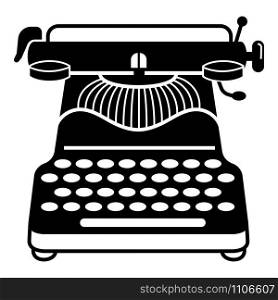 Vintage typewriter icon. Simple illustration of vintage typewriter vector icon for web design isolated on white background. Vintage typewriter icon, simple style