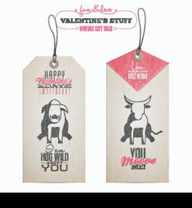 Vintage Valentine&rsquo;s day gift tags