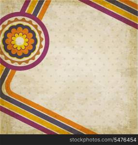 Vintage vector abstract background with bright lines and circles