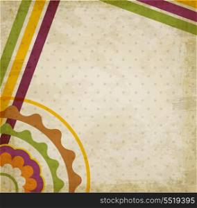 Vintage vector abstract background with bright lines and circles