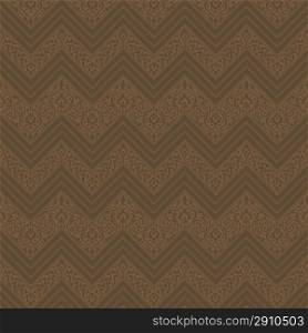 Vintage vector background abstract. Geometric old style design. Retro seamless dark brown pattern.