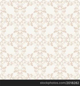 Vintage vector background with oriental ornament. Beige seamless pattern with decorative elements. Vector. For textiles, wallpaper, tiles or packaging.. Vintage vector background with oriental ornament.