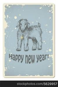 Vintage vector new year card with yeanling