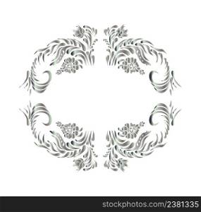 Vintage vector pattern. Hand drawn abstract background.. Silver ornament on white background.