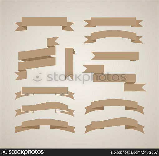 Vintage vector ribbons design template in retro style
