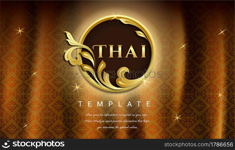 Vintage vector, Thai traditional concept. Floral elements for design of invitations, frames, menus, labels and websites.