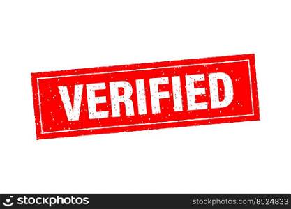 Vintage verified, great design for any purposes. Template on red backdrop. Vector illustration template. Business concept. Isolated object. Vintage verified, great design for any purposes. Template on red backdrop. Vector illustration template. Business concept. Isolated object.