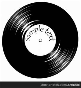 vintage vinil record with space for text, vector art illustration