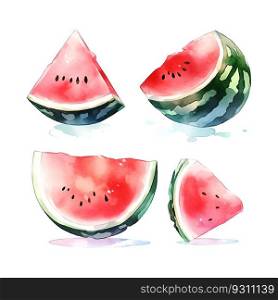 Vintage watermelon watercolor, great design for any purposes